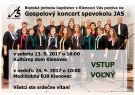 Pozvánka na Gospelový koncert spevokolu JAS 1